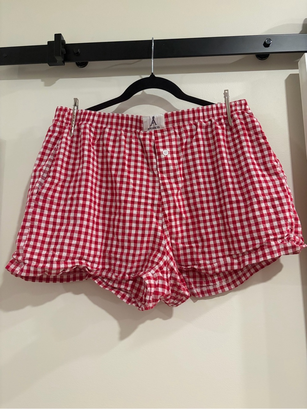 Unknown Brand Red Gingham Women's Cotton Shorts